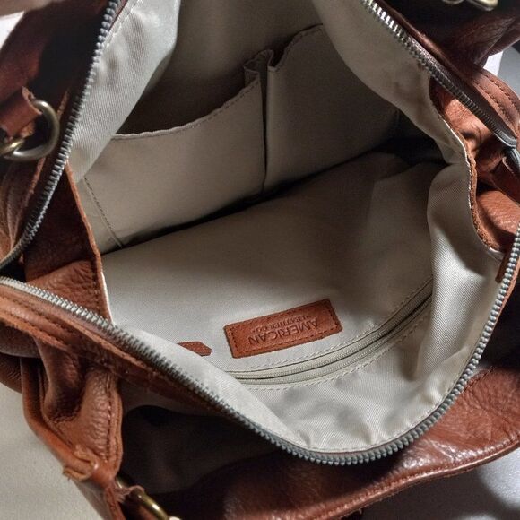 American Leather Company Brown Satchel Cottagecore Granny Chic Grandmacore - Picture 5 of 11